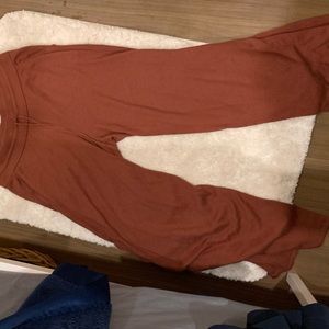 Lululemon wide leg soft drawstring pants in rust